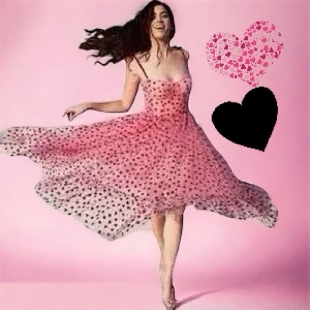NWT Betsey Johnson valentines heart midi dress